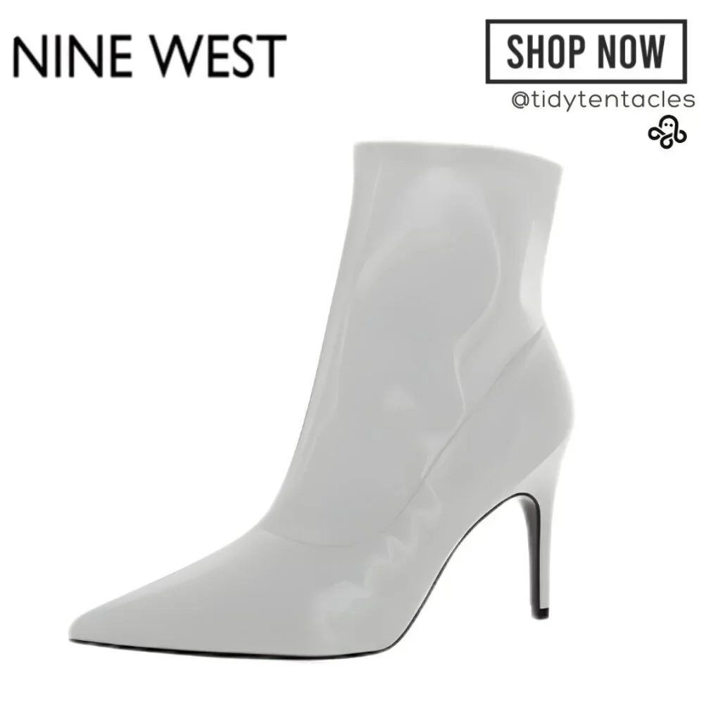 Nine West Jory‎ 3 Ankle Boots Booties Women's Size 7 in White
